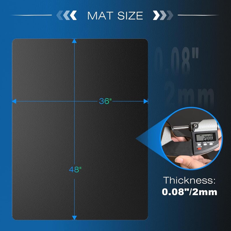 FUNMAT Chair Mat for Hardwood Floor, 48" x 36" Easy Glide Desk Chair Mat for Rolling Chair, Anti-Slip Floor Protector Computer Desk Mat, Vinyl Floor Mat for Gaming Room Home Office, Black - Image 2